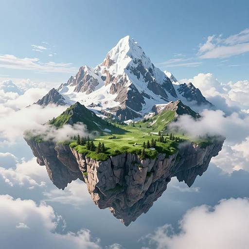 Surreal Inverted Mountain Range