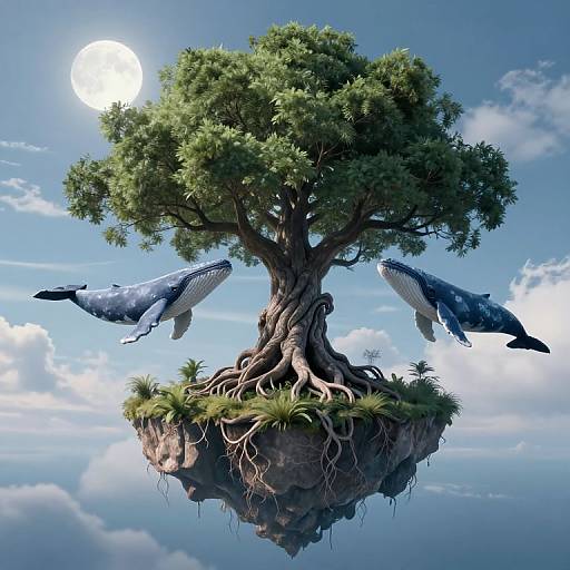 Colossal Tree with Sky-Whales
