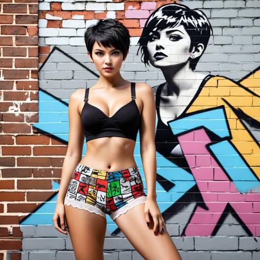 Anime Girl in Urban Outfit with Graffiti Background