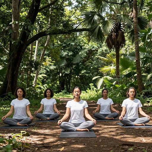 Yoga Practice in Forest Clearing