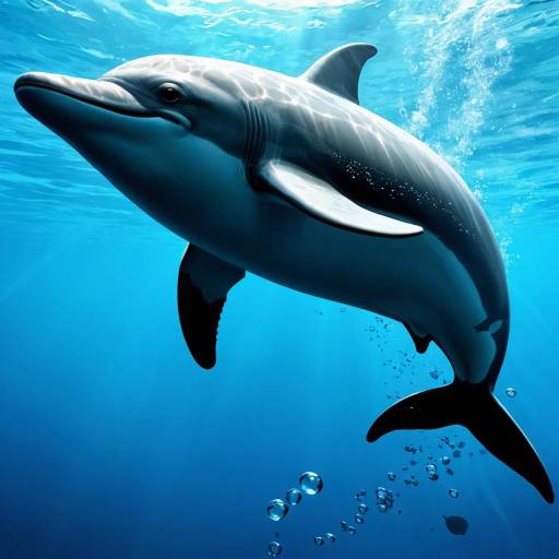 Dolphin Leaping Under Moonlit Waters Dolphin Leaping Under Moonlit Waters