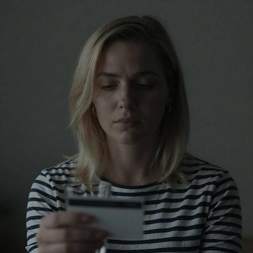 Somber Blonde Woman Holding Glass