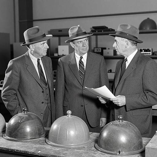 Vintage Workshop Men in Suits Photograph