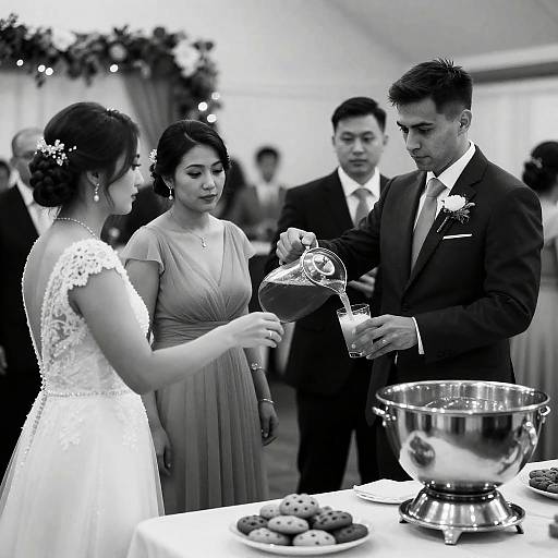 Elegant Black-and-White Wedding Reception
