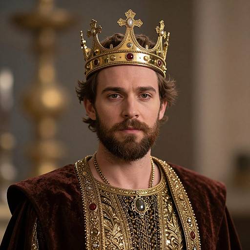 Regal King Portrait with Crown