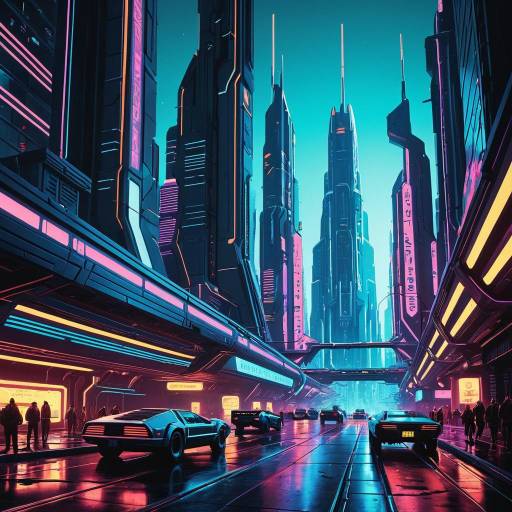 Futuristic Neon Cityscape Illustration Futuristic Neon Cityscape Illustration