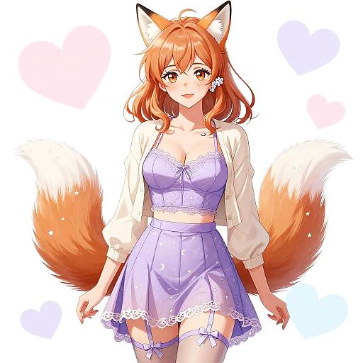 Confident Anime Woman with Fox Traits