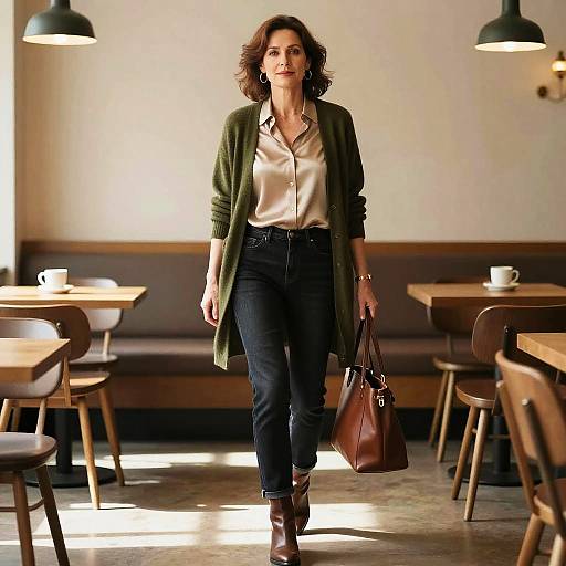 Cinematic Portrait of Stylish Middle-Aged Woman