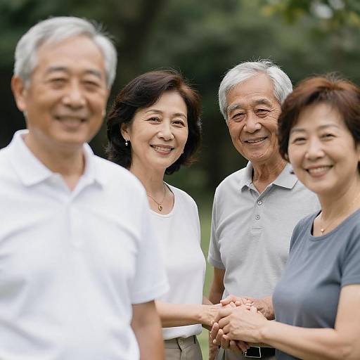 Joyful Unity of Diverse Seniors Outdoors