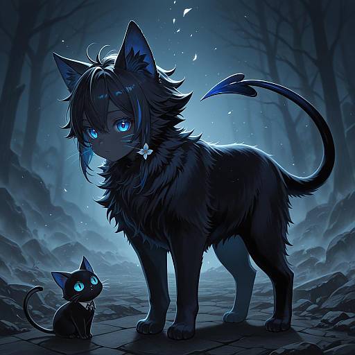 Illustration of Grim (twisted wonderland), twisted wonderland in the style of Ashita (2010)