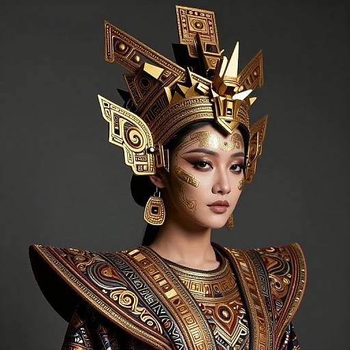 Futuristic Tribal Patterns Portrait