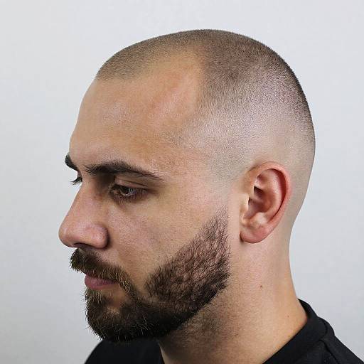 Close-Up Semi Bald Fade with Beard