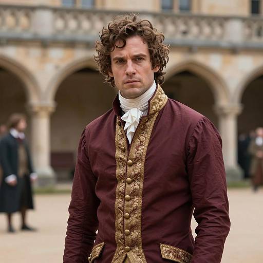 Handsome Man in Bridgerton-Inspired Outfit