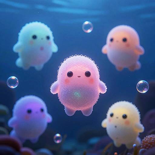 Surreal Bioluminescent Underwater Bloops