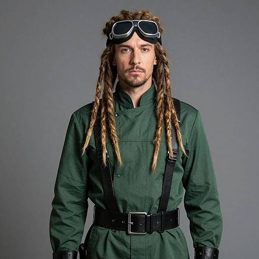 Man with Dreadlocks and Goggles