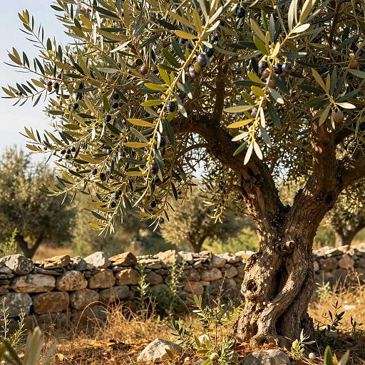 Olivastra Olive Tree in Sunlit Grove