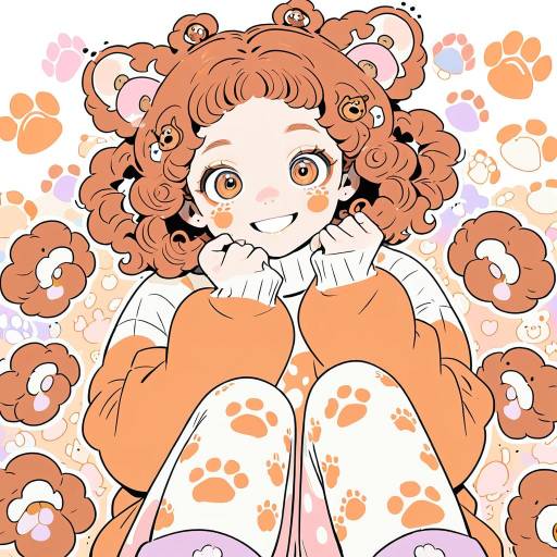 Lively Anime Character with Cinnamon Curls