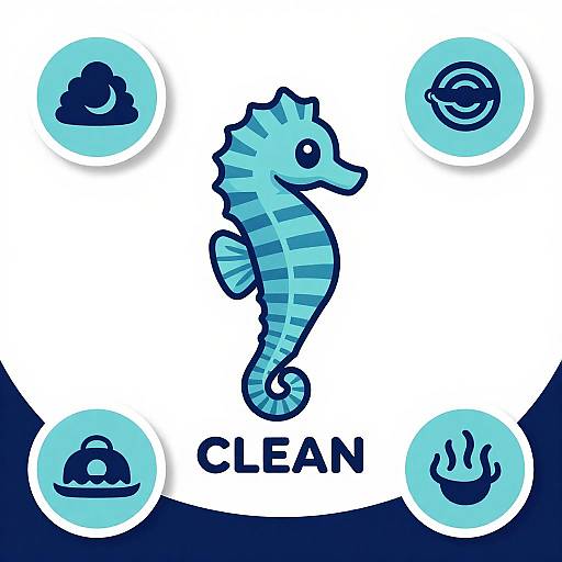 Lively Cartoon Seahorse Logo Design