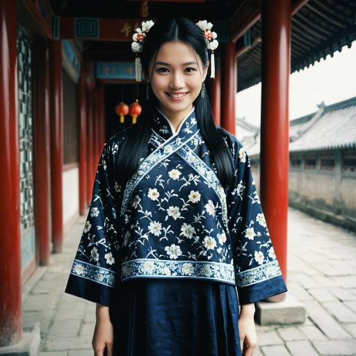 Elegant Tall Woman in Traditional Chinese Attire