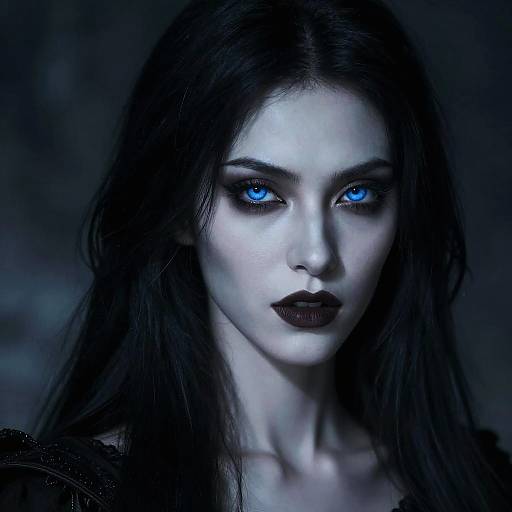Gothic Female Vampire Close-Up Portrait