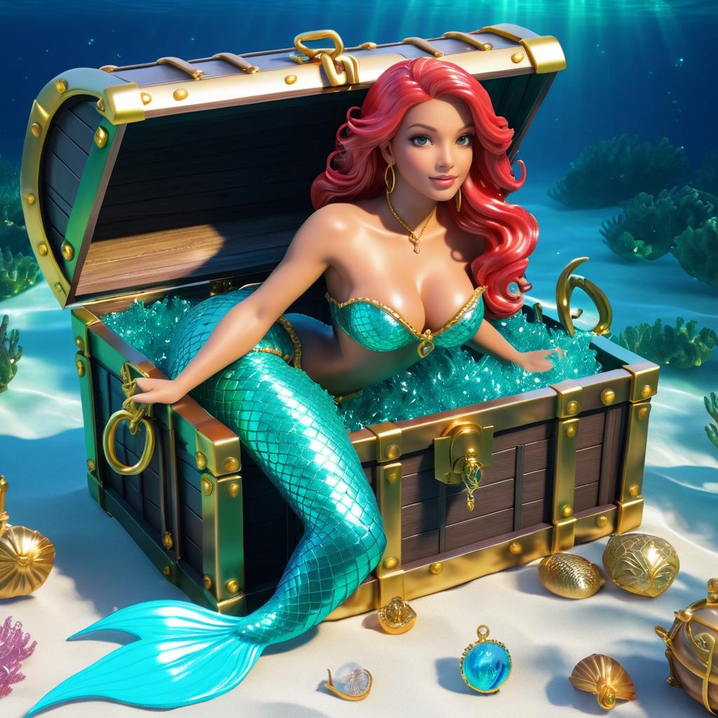 Mermaid Emerging from Treasure Chest