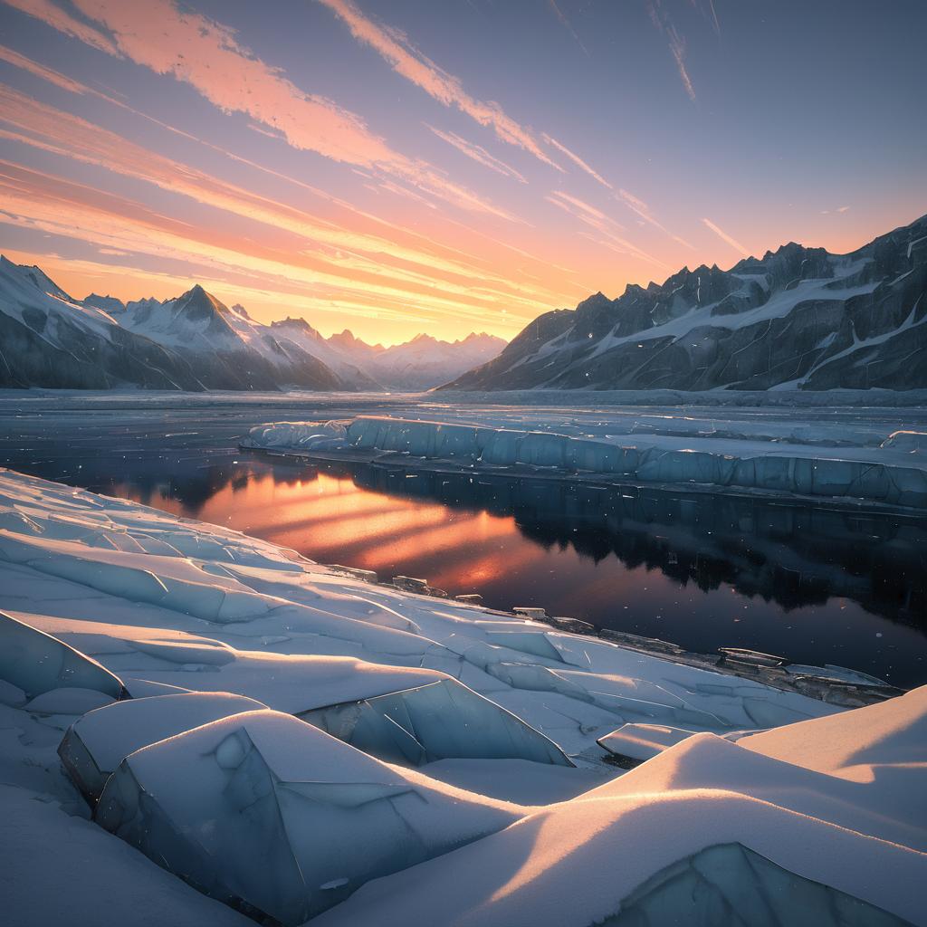 Stunning Twilight in a Frozen Tundra