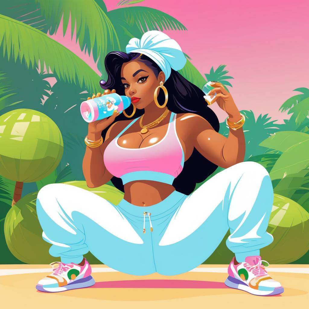 Hip-Hop Princess Paws Vector Illustration