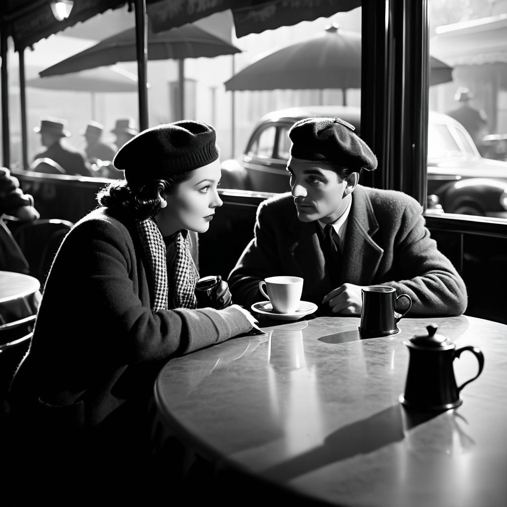 Classic Film Noir Diner Scene