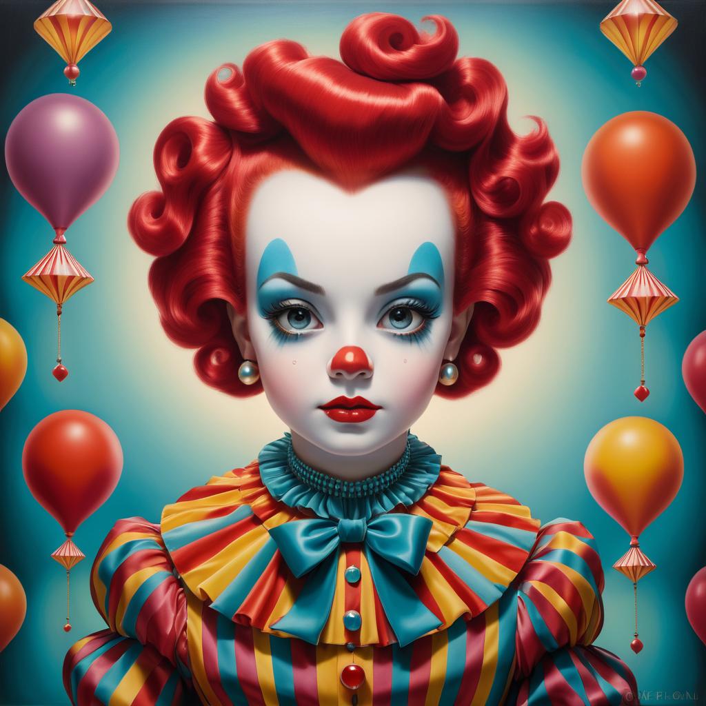 Charming Retro Circus Clown Portrait