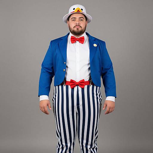 Plus Size Male in Striped Costume