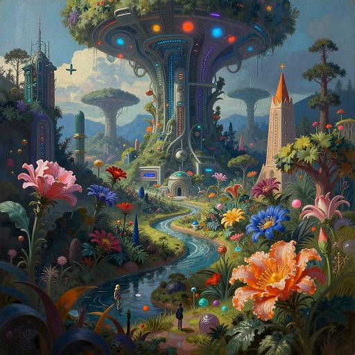 Surreal Futuristic AI Landscape Art