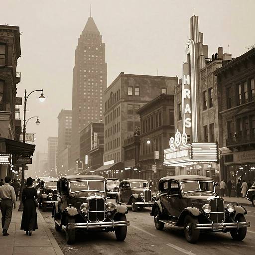 1929 Vintage Cityscape at Dusk