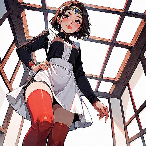 Anime Girl from Below POV