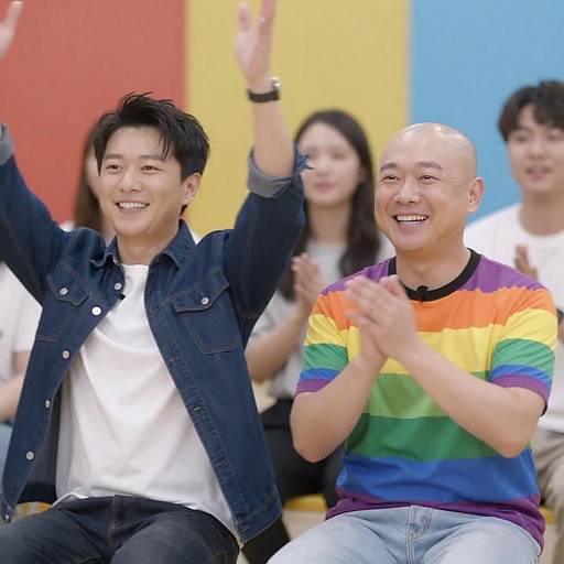 Lively Group Photo with Smiling Men