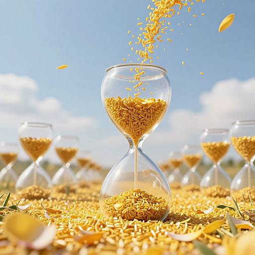 Surreal Field of Blooming Hourglasses