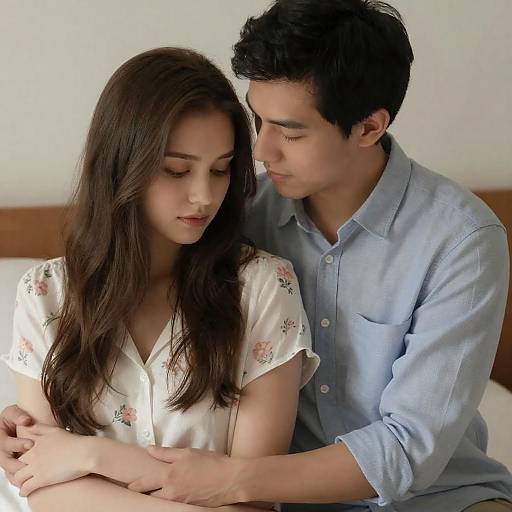 Tender Moment: Couple in Intimacy