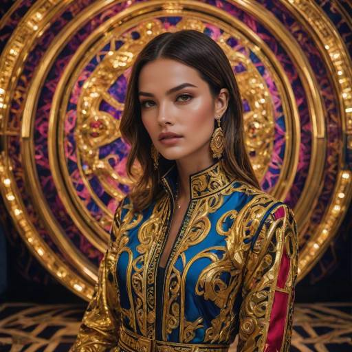 Luxurious Woman in Versace Streetwear