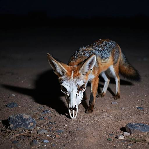 Midnight Desert Fox in Noir Landscape
