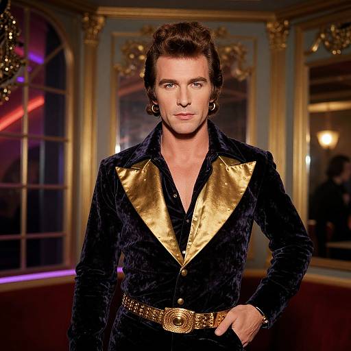 1970s Disco Gentleman in Velvet