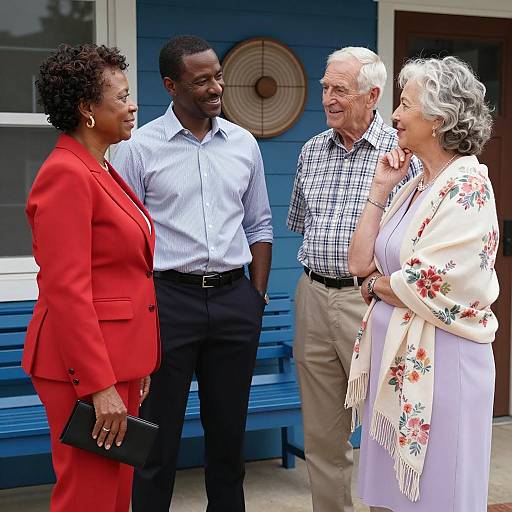 Outdoor Group Photo with Colorful Attire