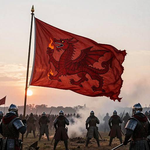 Fiery Dragon Banner at Dawn Battle