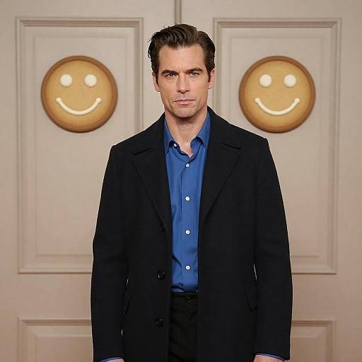 Handsome Man Before Cookie-Decorated Door