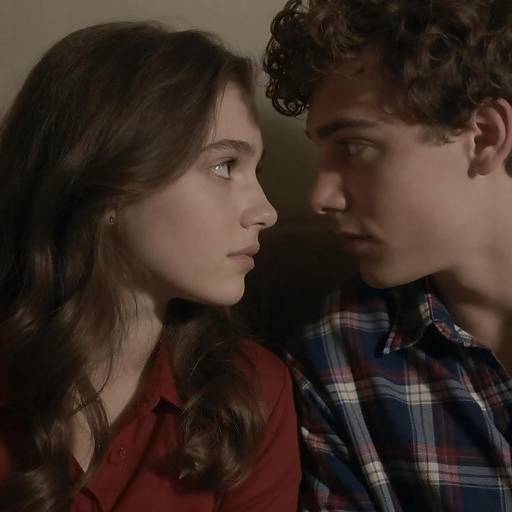 Intimate Close-Up of Two Young Lovers