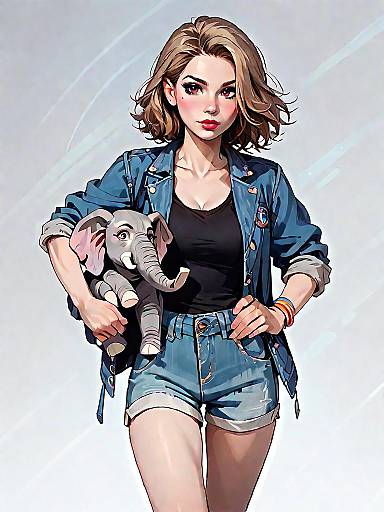 Stylish Woman in Casual Summer Outfit