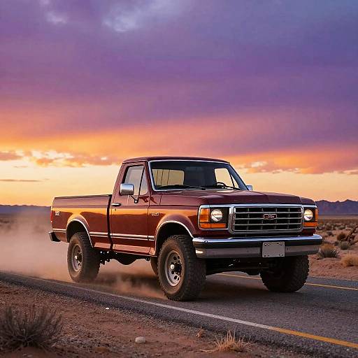 80s F150 Desert Drive at Sunset