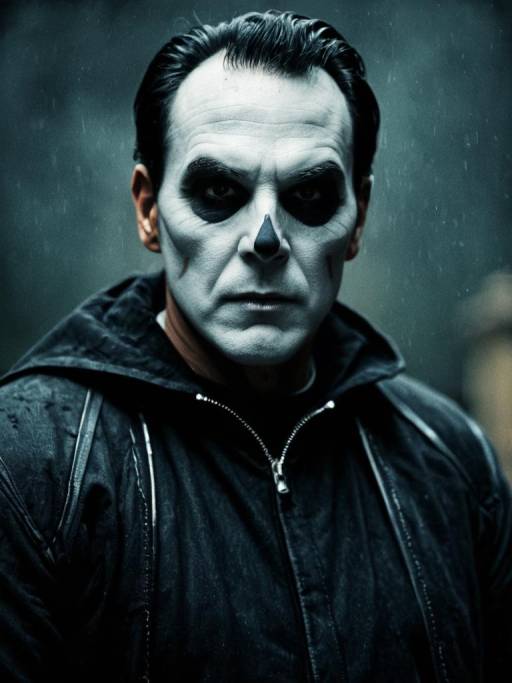 Man in Halloween Skull Makeup Costume