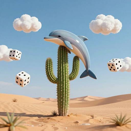 Surreal Dancing Cactus Dolphin
