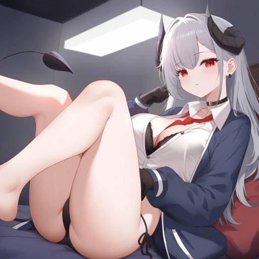 Seductive Demon Girl in Dorm Room