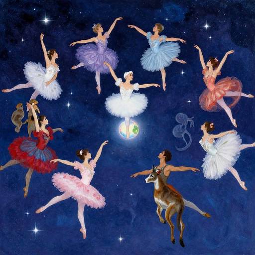 Whimsical Aerial Ballet in Dreamscape