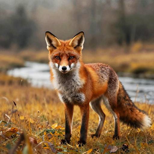 Red Fox in Autumn Meadow